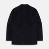 View 4 of product The Turnbull & Asser Navy Cord Bern Blazer, featuring notched lapels, a single button closure, two front pockets, and buttoned cuffs, exemplifies refined Italian tailoring and is shown laid flat on a white background.