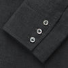 View 3 of product The Turnbull & Asser Charcoal Cotton and Wool Blend Regular Fit Mayfair Shirt features a classic collar, front buttons, and buttoned cuffs—ideal for fans of timeless Mayfair shirts.