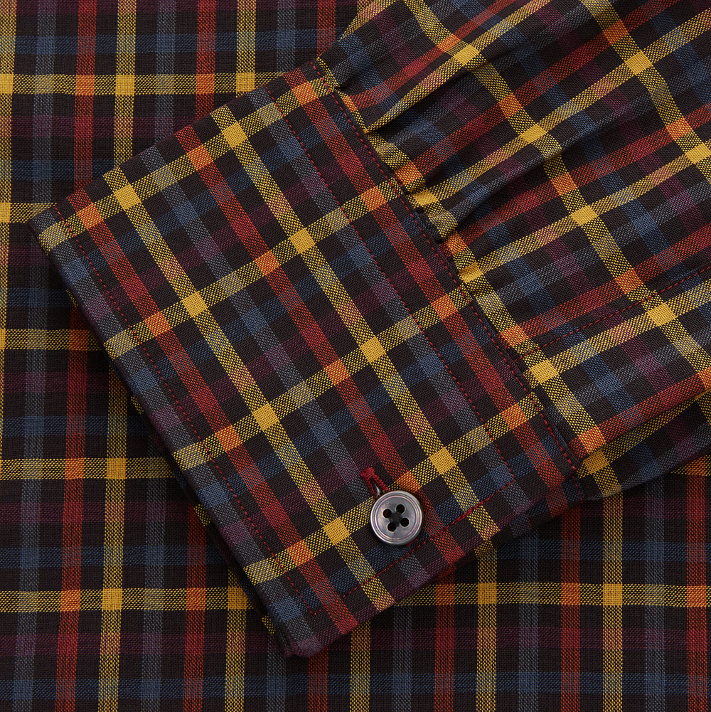 Blue, Yellow and Red Multi Check Wool Weekend Fit Finch Shirt