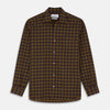 View 1 of product The Turnbull & Asser Blue, Yellow and Red Multi Check Wool Weekend Fit Finch Shirt is a men's long-sleeve button-up with a pointed collar and chest pocket, displayed on a plain white background.