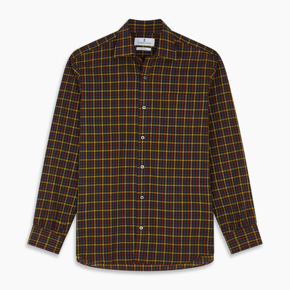 Blue, Yellow and Red Multi Check Wool Weekend Fit Finch Shirt Image 5