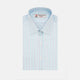 Green & Light Blue Stripe Poplin Cotton Regular Fit Shirt with T&A Collar & 2-Button Cuff