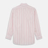 Pink And White Stripe Twill Cotton Regular Fit Shirt with T&A Collar And Double Cuffs