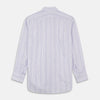 Purple And White Stripe Twill Cotton Regular Fit Shirt with T&A Collar And Double Cuffs