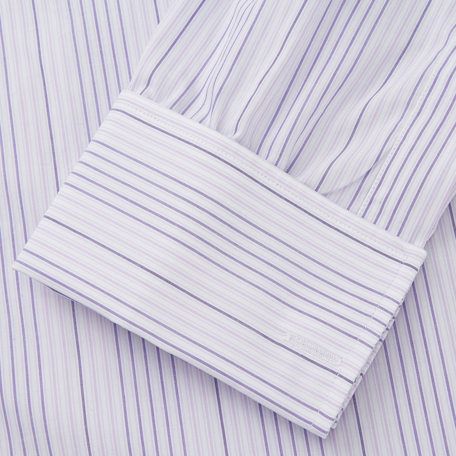 Purple And White Stripe Twill Cotton Regular Fit Shirt with T&A Collar And Double Cuffs