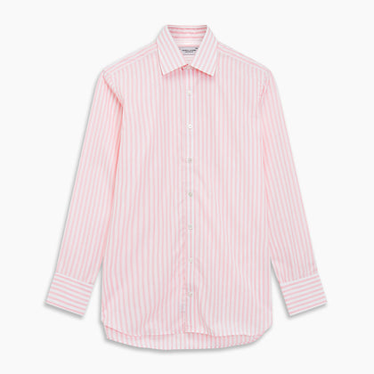 Pink & White Candy Stripe Poplin Regular Fit Shirt with T&A Collar & 3-Button Cuffs Image 2