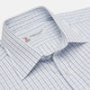 Navy Group Check Shirt with T&A Collar and 3-Button Cuffs