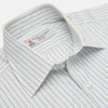 Yellow and Navy Small Stripe Shirt with T&A Collar and 3-Button Cuffs