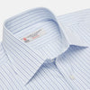 Blue Small Stripe Shirt with T&A Collar and 3-Button Cuffs