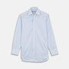 Blue Small Stripe Shirt with T&A Collar and 3-Button Cuffs