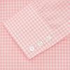 View 3 of product The Pink & White Cotton Gingham Check Shirt with T&A Collar and 3-button cuffs by Turnbull & Asser is shown on a white background—style it with Turnbull chinos for a timeless classic look.