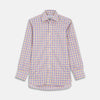 View 1 of product The Turnbull & Asser Blue, Yellow and Pink Check Shirt features a signature T&A collar, 3-button cuffs, and vibrant checks—an essential long-sleeve button-down for any men's wardrobe.