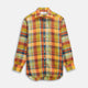 Orange Madras Check Regular Fit Linen Shirt with T&A Collar and 3-Button Cuffs