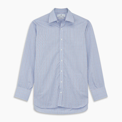 BlueÂ AndÂ Pink Check Poplin Cotton Regular Fit Shirt with T&A Collar and 3-Button Cuffs Image 4