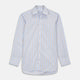 Blue and Brown Check Poplin Shirt with T&A Collar and 3-Button Cuffs