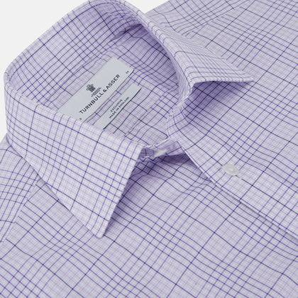 SHI002-HH3865 SHIRT, TA COLLAR, 3BC, CHECK, PURPL Image 1