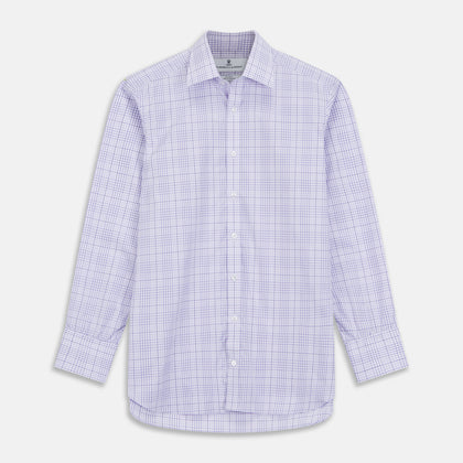 SHI002-HH3865 SHIRT, TA COLLAR, 3BC, CHECK, PURPL