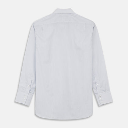 White And Blue Stripe Sea Island Quality Cotton Shirt With T&A Collar and 3-Button Cuffs Image 3