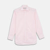 View 1 of product The Turnbull & Asser Pink and White Stripe Shirt features a POW collar and 3-button cuffs, displayed laid flat on a white background.