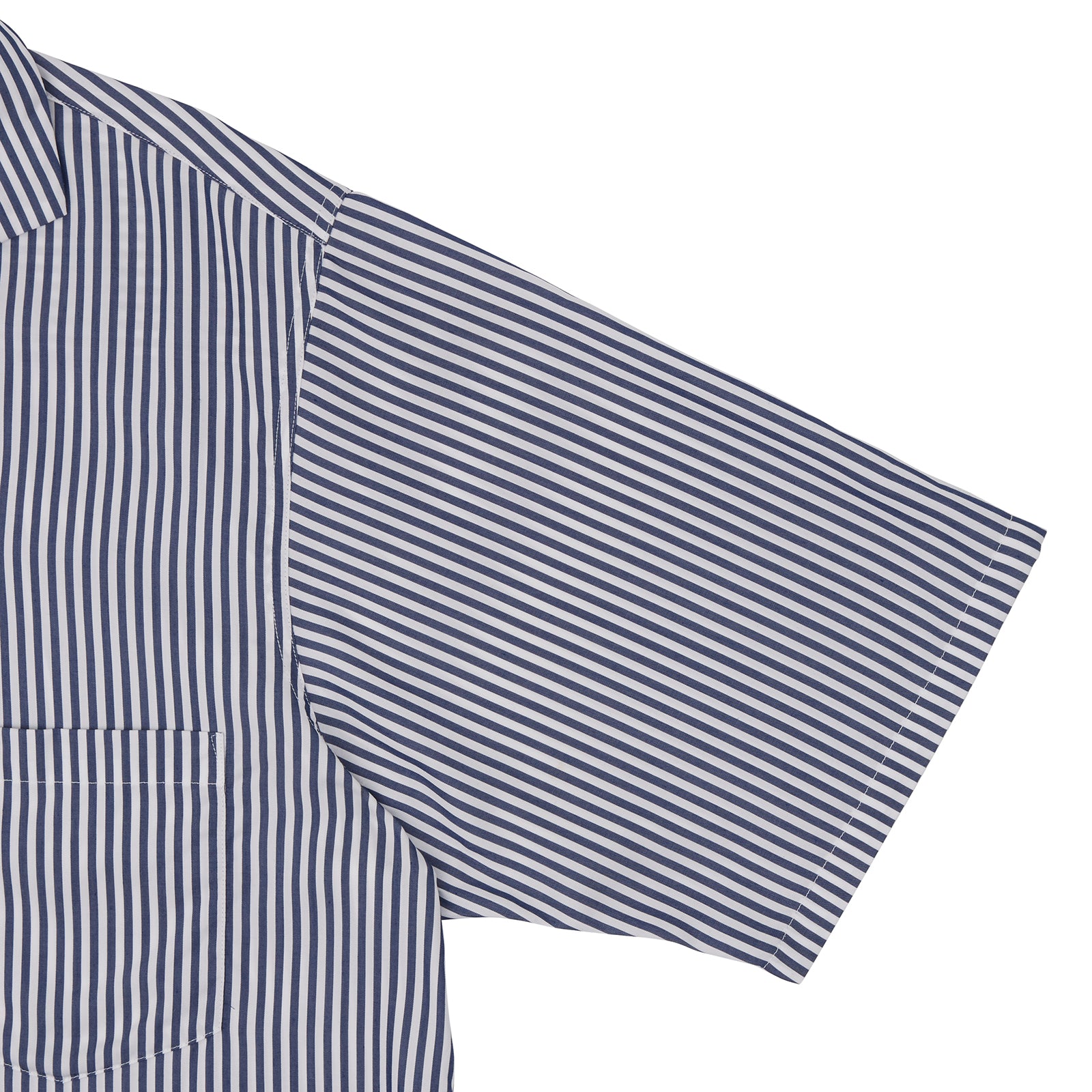 Navy & White Lyocell Stripe Holiday Fit Shirt