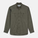 Khaki Corduroy Officer Weekend Fit Shirt with Dorset Collar and One-Button Cuffs