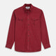 Burgundy Corduroy Officer Weekend Fit Shirt with Dorset Collar and One-Button Cuffs