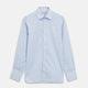 Blue & White Twill Cotton Stripe Tailored Fit Shirt with Bury Collar and 3-Button Cuffs