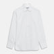 Plain White Oxford Tailored Fit Cotton Shirt with Bury Collar and 3-Button Cuffs