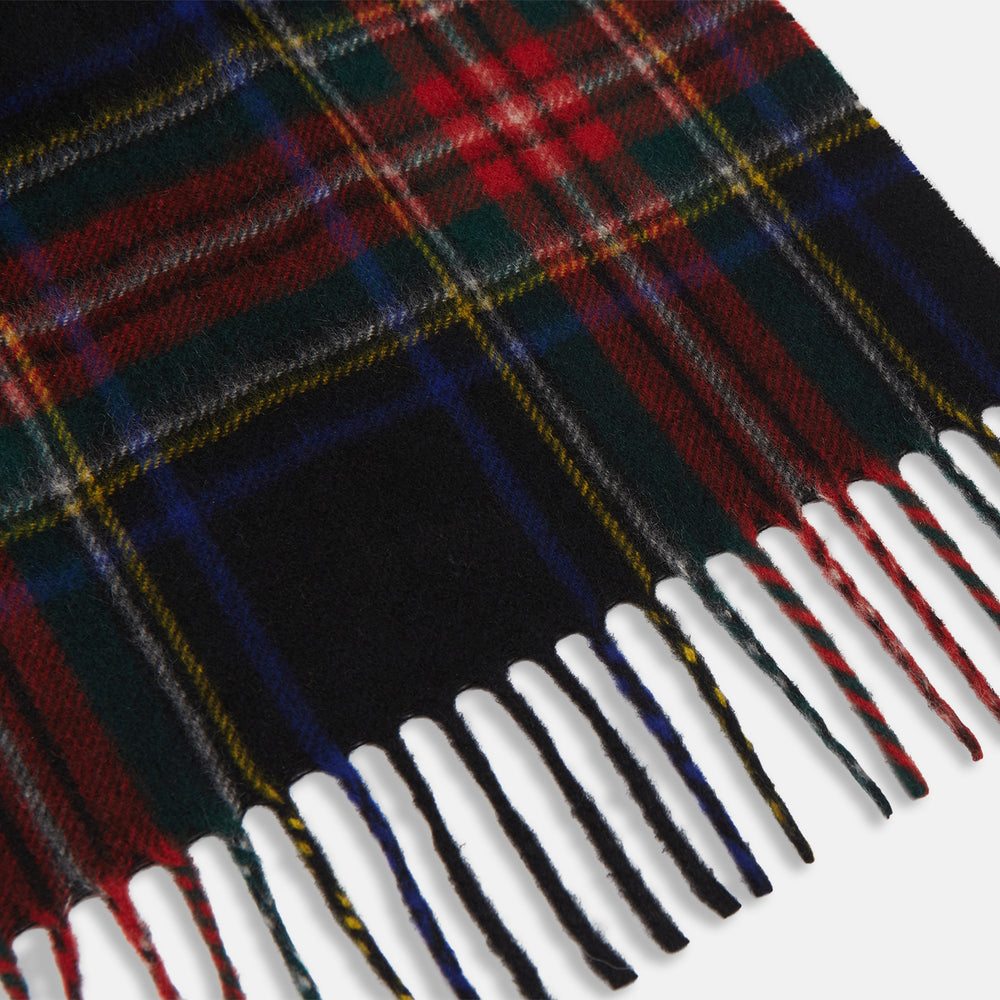 Black Stewart Tartan Cashmere Scarf