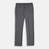 View 4 of product The Grey Fox Flannel Trousers by Turnbull & Asser are tailored in a straight-leg fit from soft wool flannel by Fox Brothers, featuring belt loops and side pockets, shown flat on a white background.