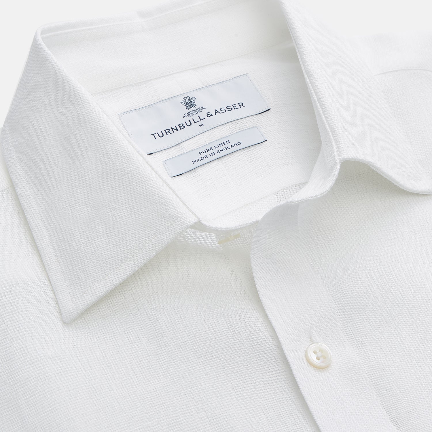 White Weekend Fit Linen Finch Shirt With Derby Collar And Chest Pocket