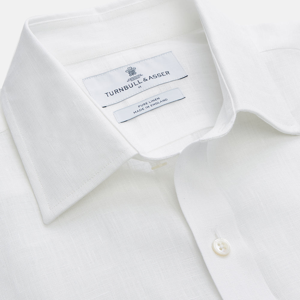 White Weekend Fit Linen Finch Shirt | Turnbull & Asser