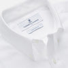 View 2 of product The Turnbull & Asser White Chambray Weekend Fit Shirt features a Dorset collar, 1-button cuffs, and a front pocket. Its clean design stands out against a plain white background—perfect for fans of classic Weekend Fit shirts.