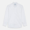 View 1 of product The Turnbull & Asser White Chambray Weekend Fit Shirt features a Dorset collar, 1-button cuffs, and a front pocket. Its clean design stands out against a plain white background—perfect for fans of classic Weekend Fit shirts.