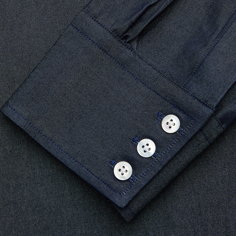 Navy Weekend Fit Larkin Shirt With Dorset Collar And 3-Button Cuffs