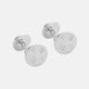 The Turnbull & Asser Sterling Silver Embossed Hatton Cufflinks feature engraved faces linked for double cuff shirts, displayed on a plain white background and inspired by Birmingham Jewellery Quarter craftsmanship.