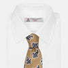 Toffee Paisley Floral Cotton Silk Blend Tie