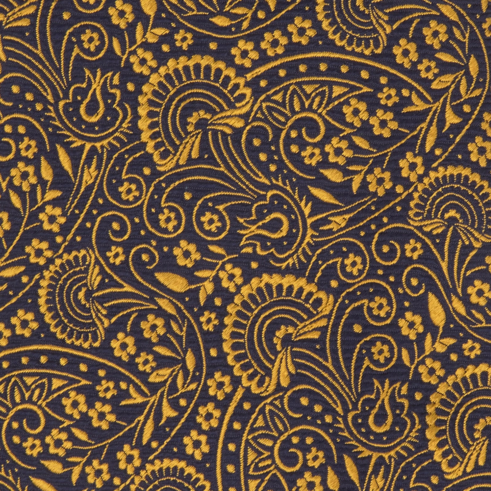 Yellow and Navy Tonal Paisley Silk Tie