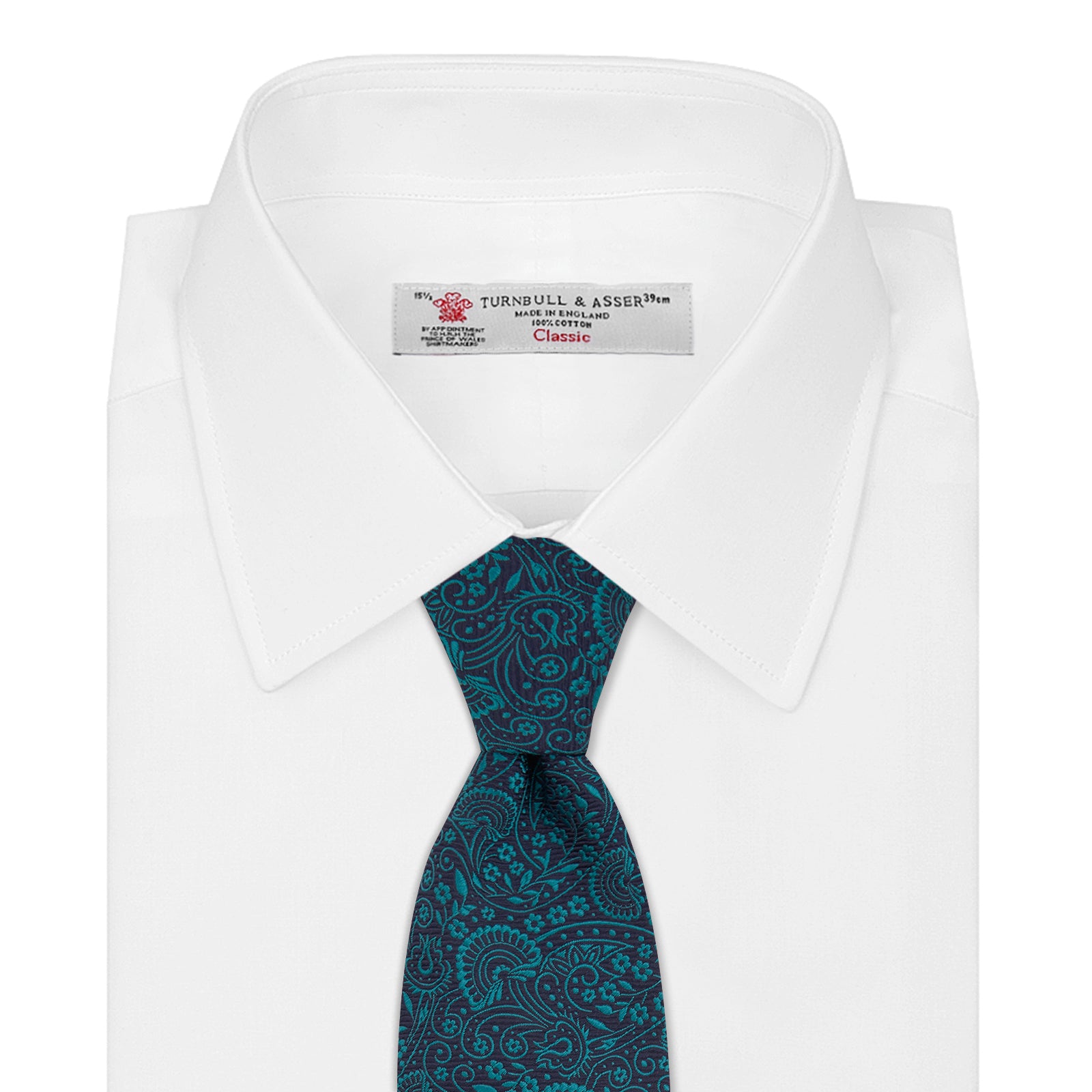 Green and Navy Tonal Paisley Silk Tie