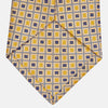 Yellow and Navy Geometric Silk Jacquard Tie