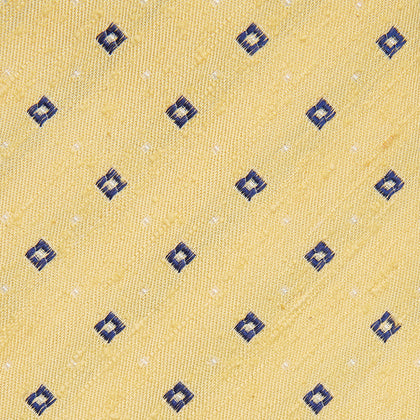 Yellow Fine Square Slub Silk Tie