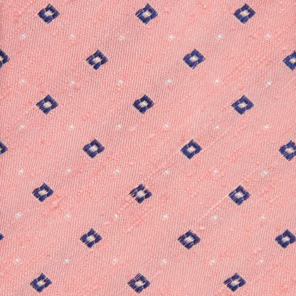 Pink Fine Square Slub Silk Tie