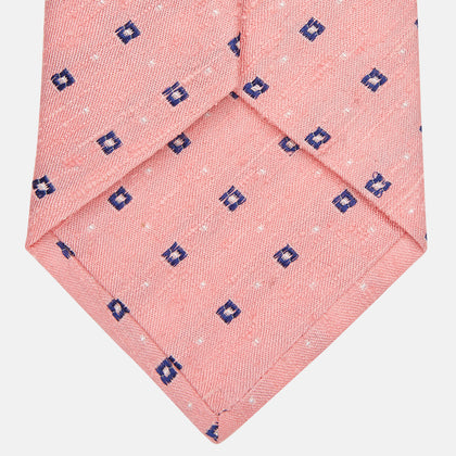Pink Fine Square Slub Silk Tie Image 2