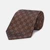 Chocolate Brown Floral Geometric Silk Jacquard Tie