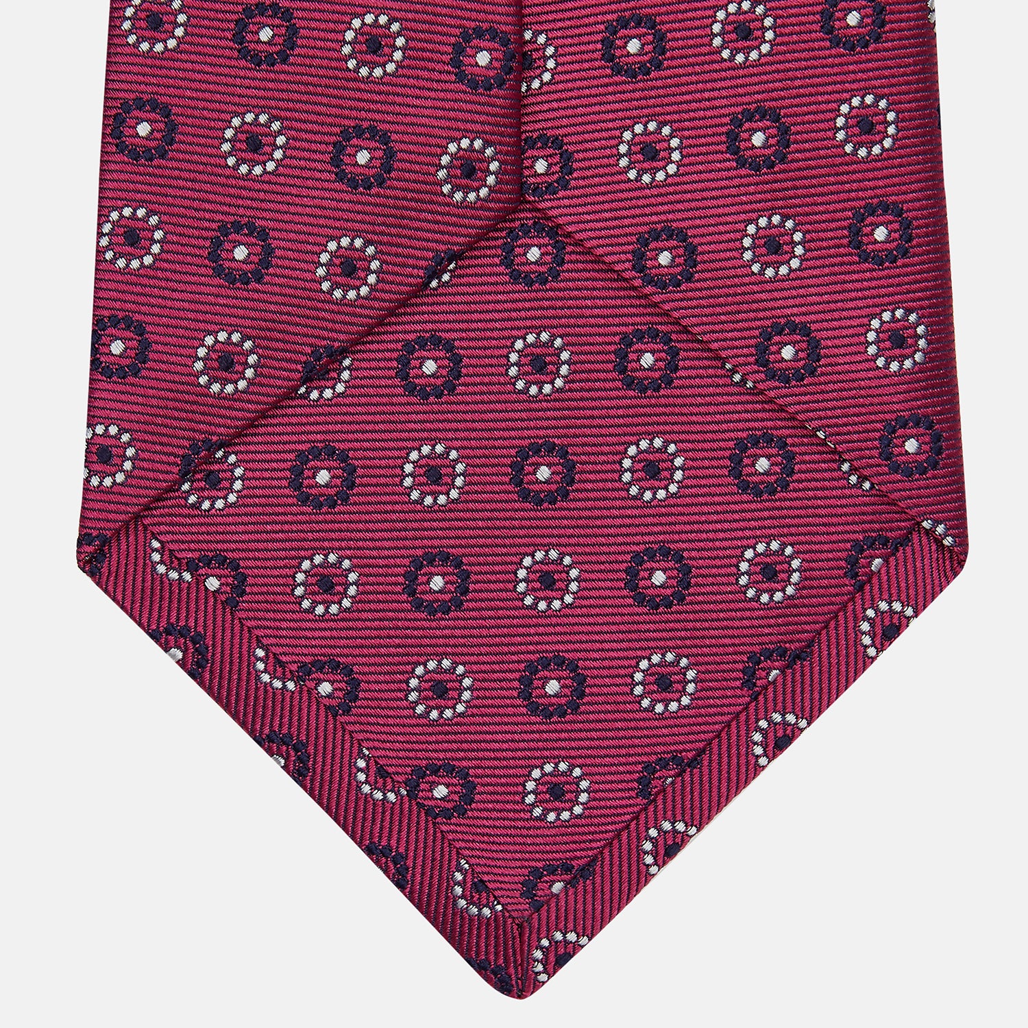 Magenta Floral Geometric Silk Jacquard Tie