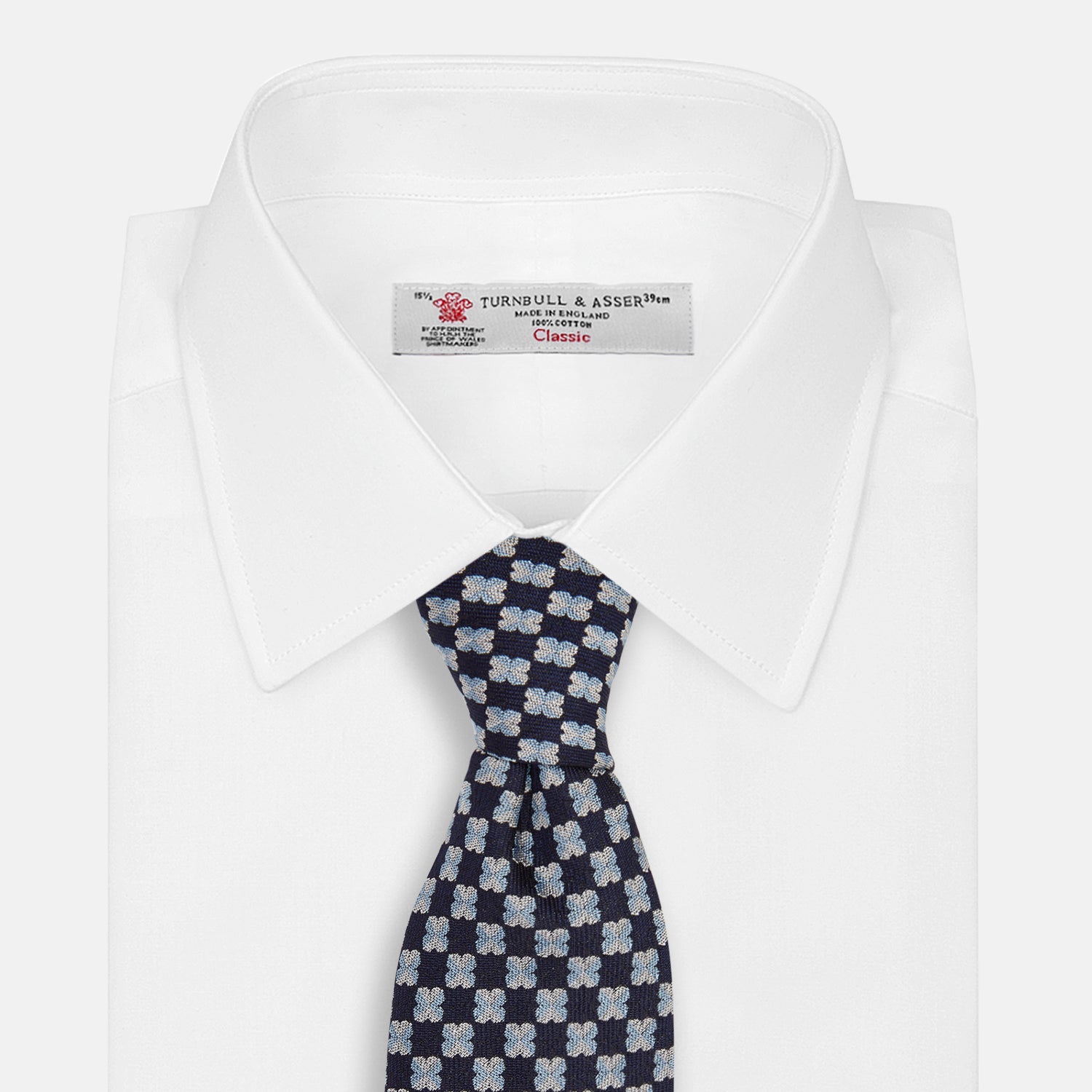 Indigo Graphic Floral Silk Jacquard Tie