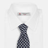 Indigo Graphic Floral Silk Jacquard Tie