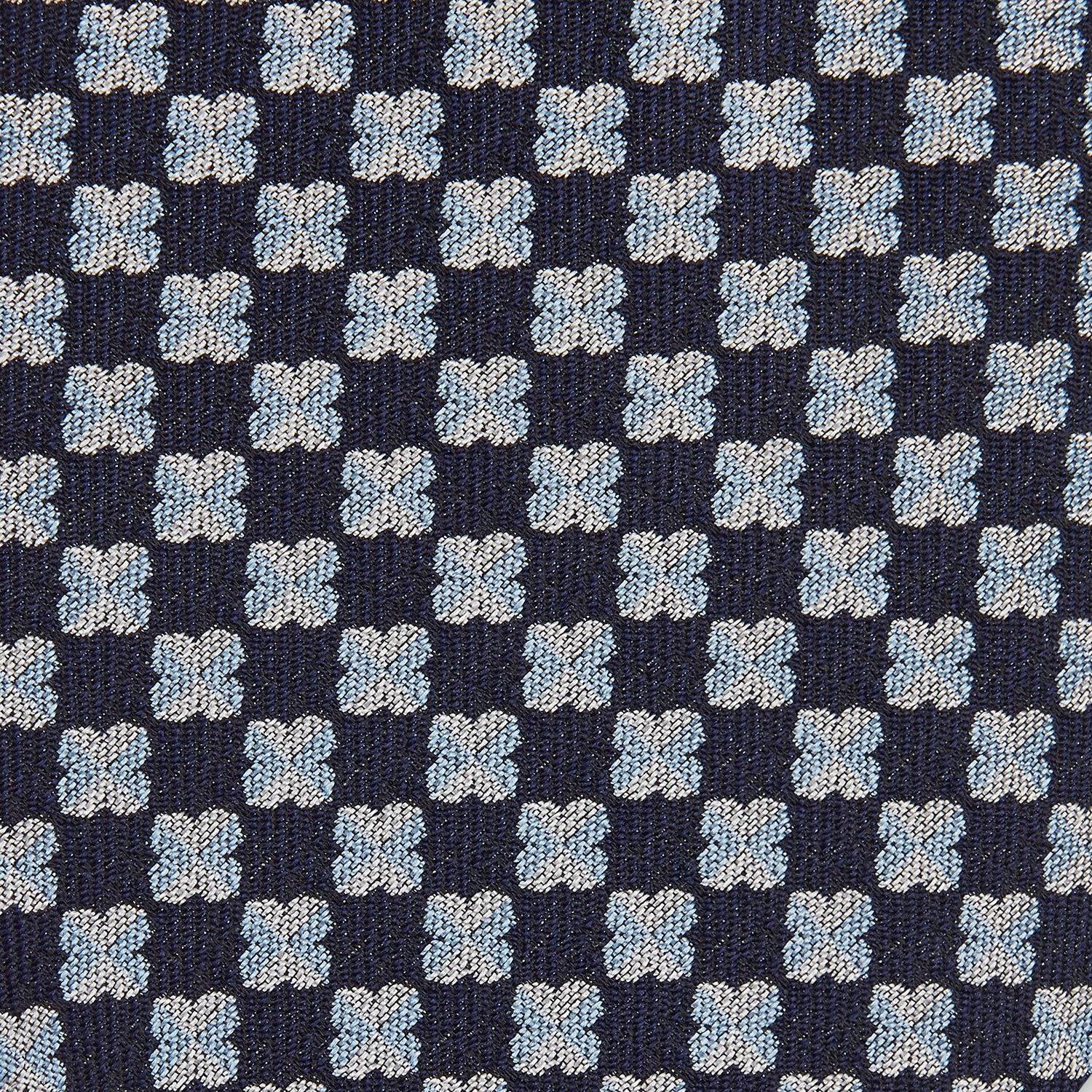 Indigo Graphic Floral Silk Jacquard Tie