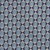 View 2 of product The Chambray Blue Graphic Floral Silk Jacquard Tie by Turnbull & Asser features a modern floral pattern in silk, shown rolled up against a plain white background.