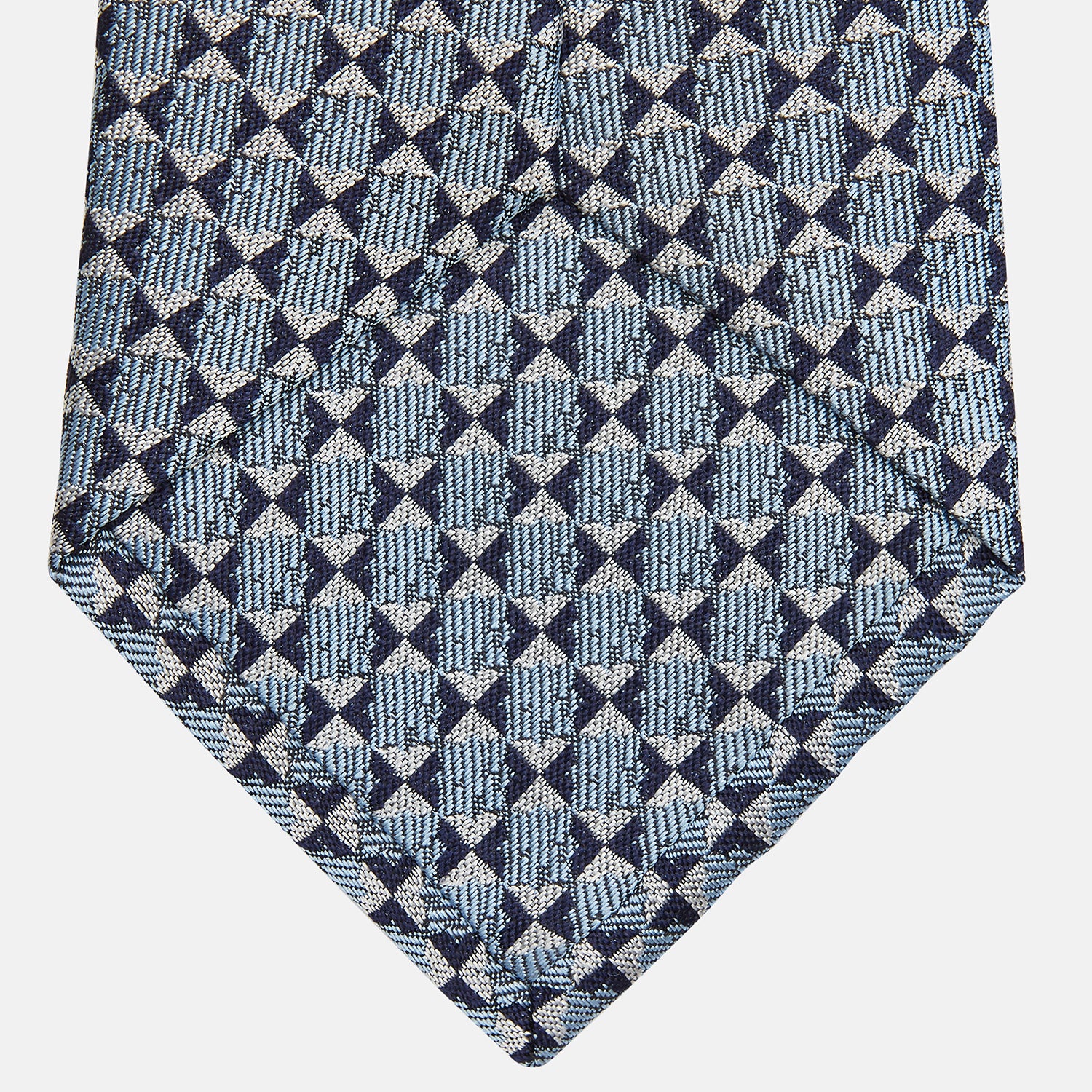 Chambray Blue Graphic Floral Silk Jacquard Tie